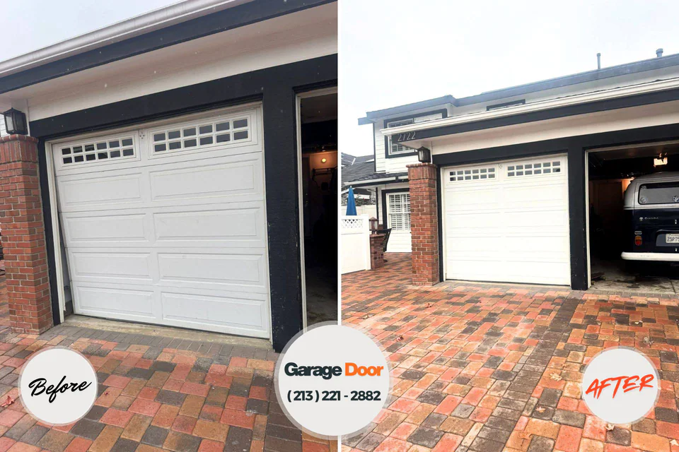 Before and after: garage door repair Mountain Lakes, NJ